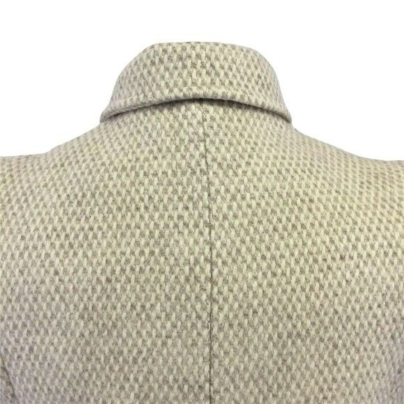 VTG Herman Kay Coat Jacket Womens Med Petite Tan Wool Blend 3 Button 2 Pockets - Picture 9 of 12